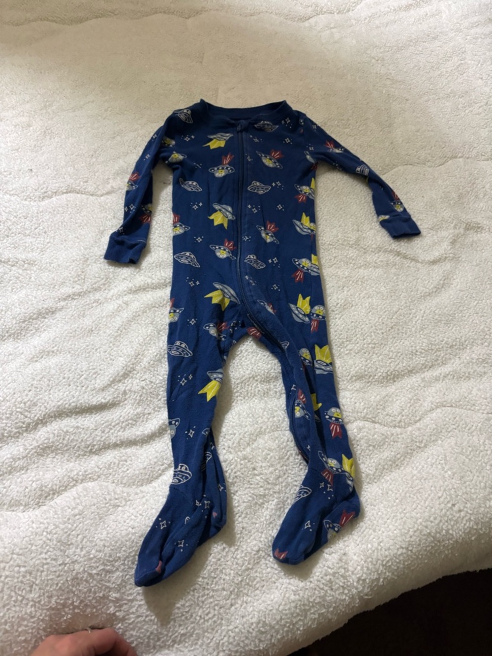 Target Navy Blue Rocket Print Footed One-Piece